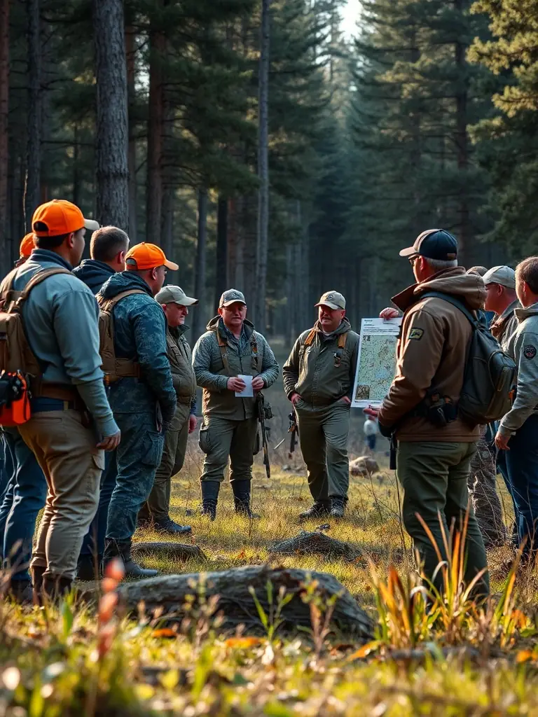 A photo of ACCAH members attending a workshop on responsible hunting practices, led by a wildlife expert in a classroom setting.